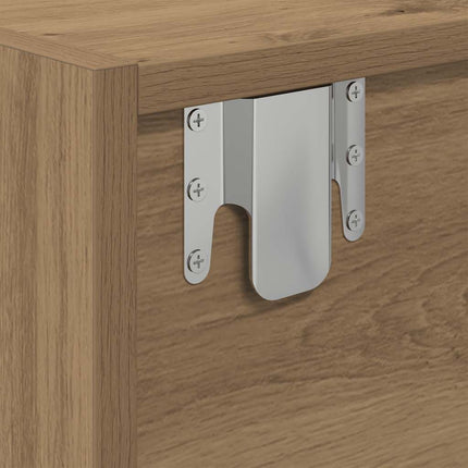 TV-bänkar 2 st hantverksmässig ek 60x31x25,5 cm konstruerat trä