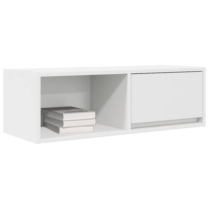 TV-bänk vit 80x31x25,5 cm konstruerat trä