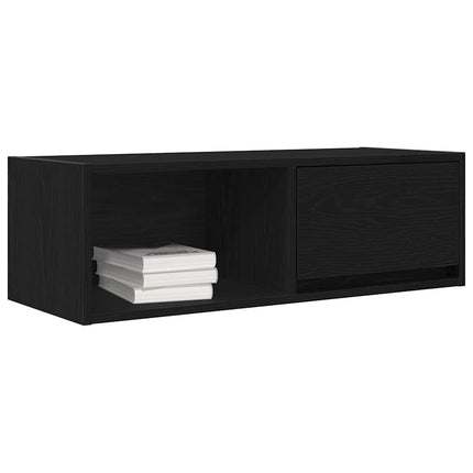 TV-bänk svart ek 80x31x25,5 cm konstruerat trä