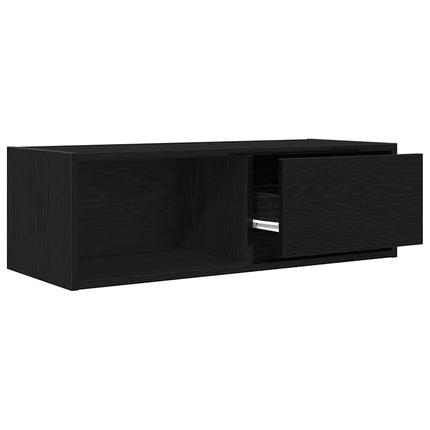 TV-bänk svart ek 80x31x25,5 cm konstruerat trä