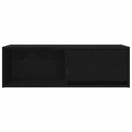 TV-bänk svart ek 80x31x25,5 cm konstruerat trä