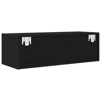 TV-bänk svart ek 80x31x25,5 cm konstruerat trä