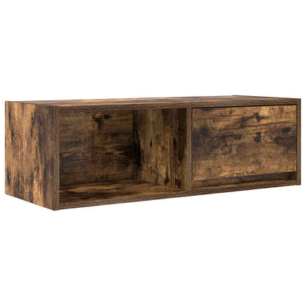 TV-bänk rökt ek 80x31x25,5 cm konstruerat trä