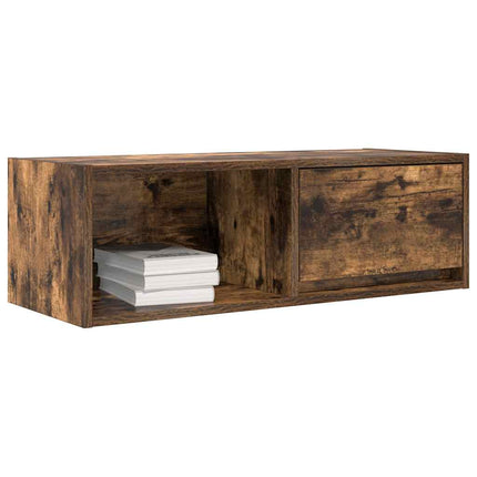 TV-bänk rökt ek 80x31x25,5 cm konstruerat trä