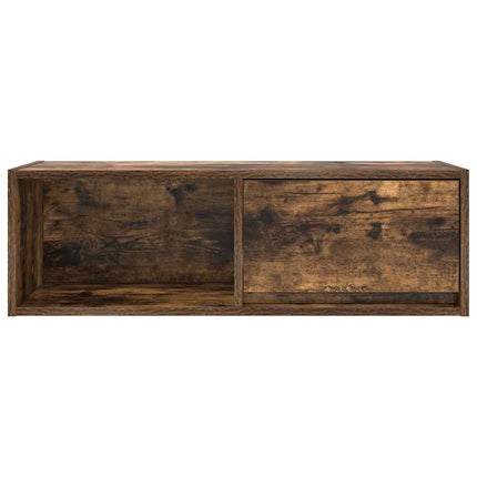 TV-bänk rökt ek 80x31x25,5 cm konstruerat trä