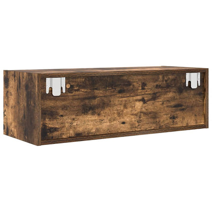 TV-bänk rökt ek 80x31x25,5 cm konstruerat trä