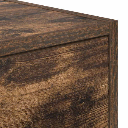 TV-bänk rökt ek 80x31x25,5 cm konstruerat trä