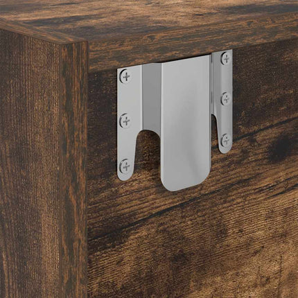 TV-bänk rökt ek 80x31x25,5 cm konstruerat trä