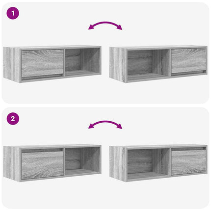 TV-bänk grå sonoma 80x31x25,5 cm konstruerat trä