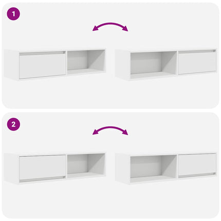TV-bänk vit 100x31x25,5 cm konstruerat trä