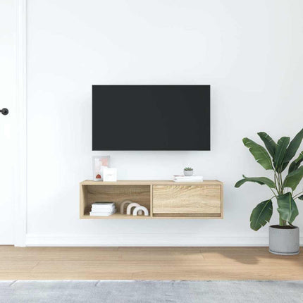 TV-bänk sonoma ek 100x31x25,5 cm konstruerat trä