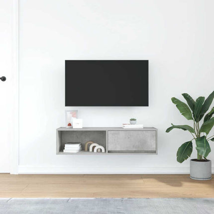 TV-bänk betonggrå 100x31x25,5 cm konstruerat trä