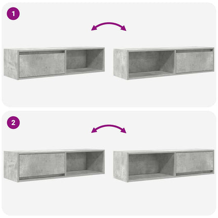 TV-bänk betonggrå 100x31x25,5 cm konstruerat trä