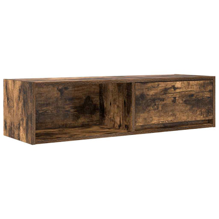 TV-bänk rökt ek 100x31x25,5 cm konstruerat trä