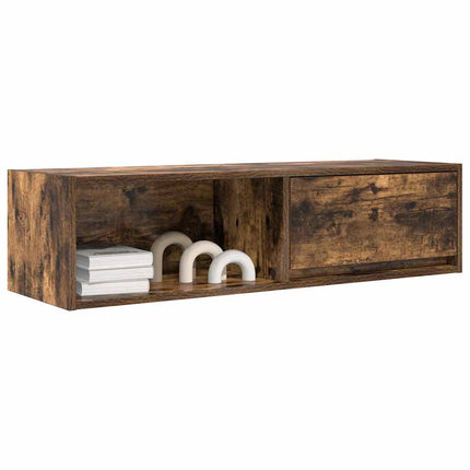 TV-bänk rökt ek 100x31x25,5 cm konstruerat trä
