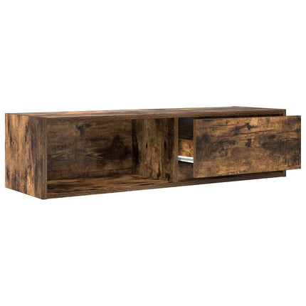 TV-bänk rökt ek 100x31x25,5 cm konstruerat trä