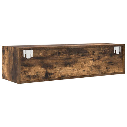 TV-bänk rökt ek 100x31x25,5 cm konstruerat trä