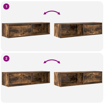 TV-bänk rökt ek 100x31x25,5 cm konstruerat trä