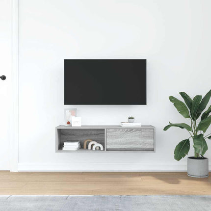 TV-bänk grå sonoma 100x31x25,5 cm konstruerat trä