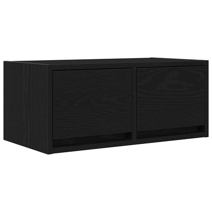 TV-bänk svart ek 60x31x25,5 cm konstruerat trä