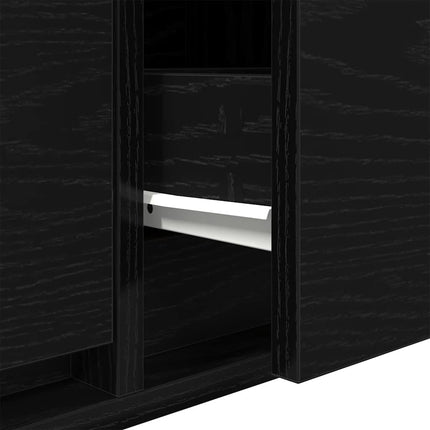 TV-bänk svart ek 60x31x25,5 cm konstruerat trä