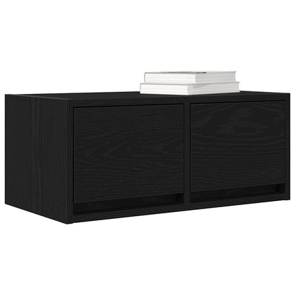 TV-bänk svart ek 60x31x25,5 cm konstruerat trä
