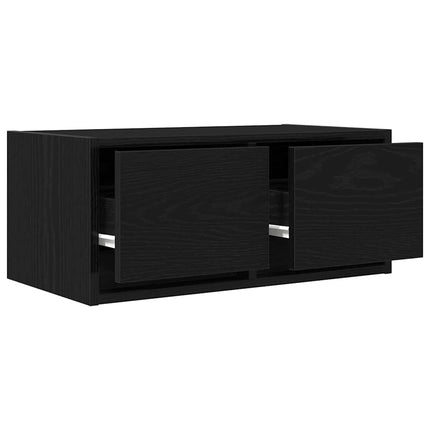 TV-bänk svart ek 60x31x25,5 cm konstruerat trä
