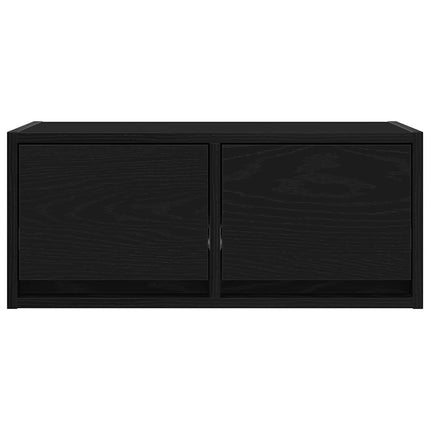 TV-bänk svart ek 60x31x25,5 cm konstruerat trä