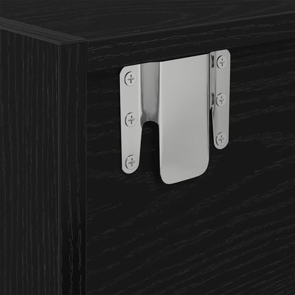 TV-bänkar 2 st svart ek 60x31x25,5 cm konstruerat trä