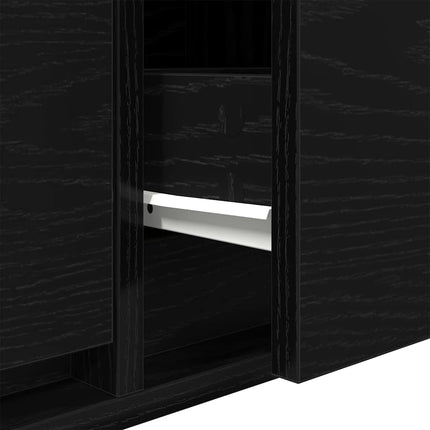 TV-bänkar 2 st svart ek 60x31x25,5 cm konstruerat trä