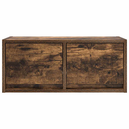 TV-bänkar 2 st rökt ek 60x31x25,5 cm konstruerat trä
