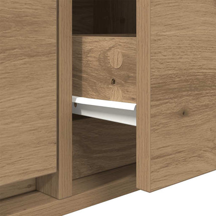 TV-bänkar 2 st hantverksmässig ek 60x31x25,5 cm konstruerat trä