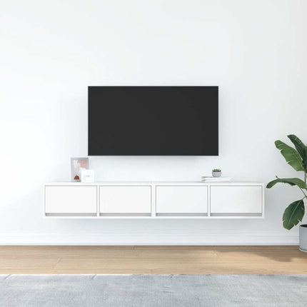 TV-bänkar 2 st vit 80x31x25,5 cm konstruerat trä