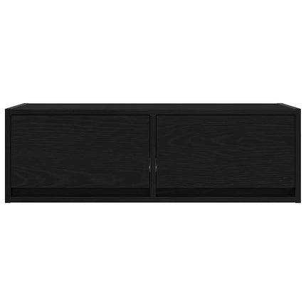 TV-bänkar 2 st svart ek 80x31x25,5 cm konstruerat trä