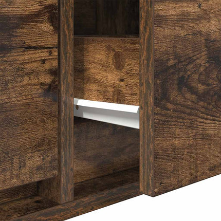 TV-bänk rökt ek 80x31x25,5 cm konstruerat trä