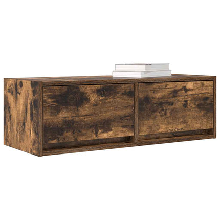TV-bänk rökt ek 80x31x25,5 cm konstruerat trä