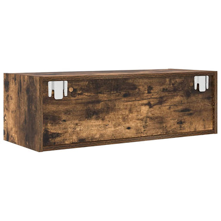 TV-bänk rökt ek 80x31x25,5 cm konstruerat trä