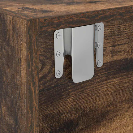 TV-bänkar 2 st rökt ek 80x31x25,5 cm konstruerat trä