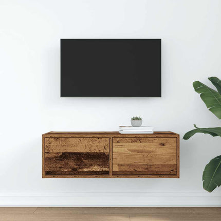TV-bänk gammalt trä 80x31x25,5 cm konstruerat trä
