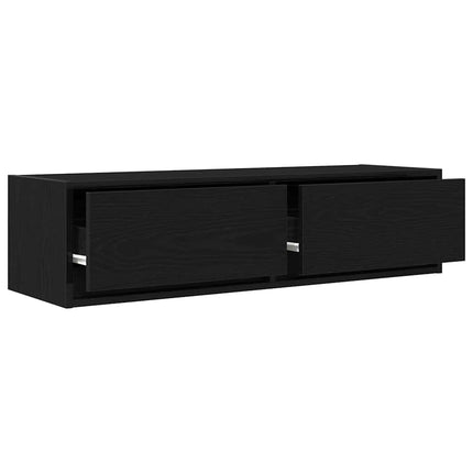 TV-skåp med låda Svart ek 100 x 31 x 25,5 cm Konstruerat trä