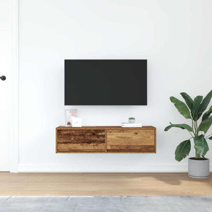 TV-skåp med låda Gammalt trä 100 x 31 x 25,5 cm Konstruerat trä
