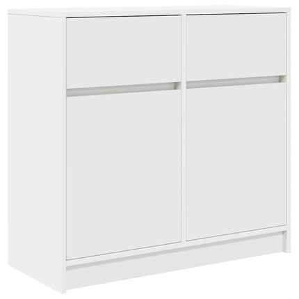 Skänk med låda vit 80x34x76 cm konstruerat trä