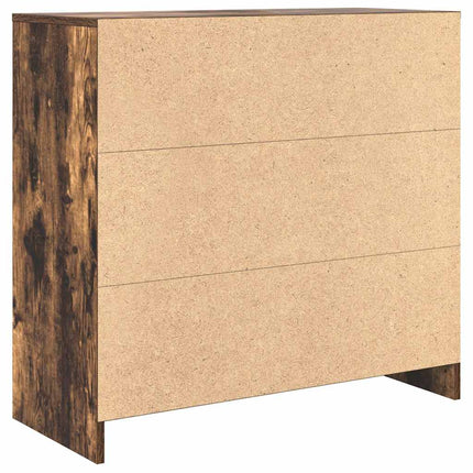 Skänk med låda rökt ek 80x34x76 cm konstruerat trä