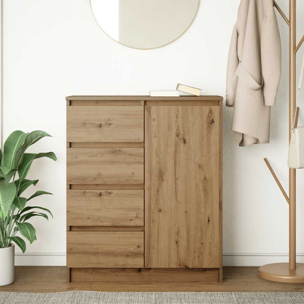 Skänk med lådor hantverksmässig ek 71x35x84 cm konstruerat trä