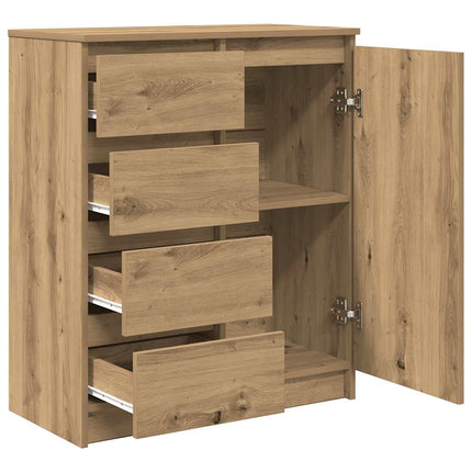 Skänk med lådor hantverksmässig ek 71x35x84 cm konstruerat trä