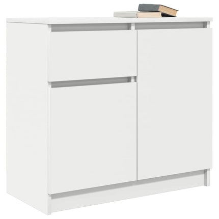 Skänk med låda vit 71x35x65 cm konstruerat trä