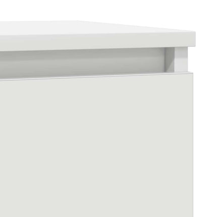 Skänk med låda vit 71x35x65 cm konstruerat trä