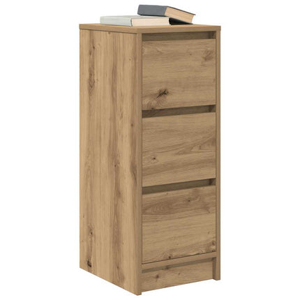 Skänk hantverksmässig ek 29,5x34x76 cm konstruerat trä