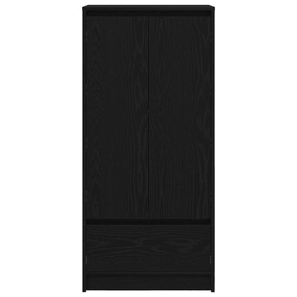 Skåp med låda svart ek 55,5x34x119,5 cm konstruerat trä