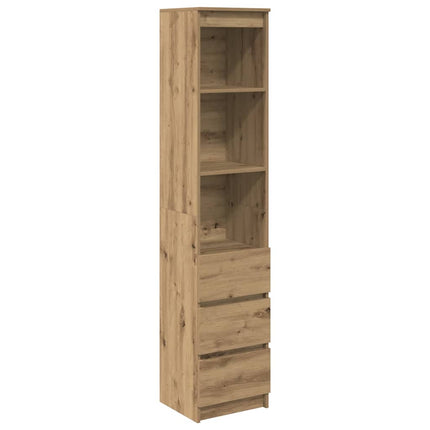 Highboard hantverksmässig ek 37,5x35x180 cm konstruerat trä
